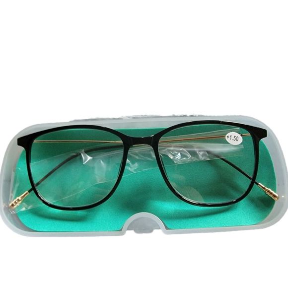 Blue Light Black‎ Frame Reading Glasses +1.50 Unisex Proffy - Picture 3 of 7